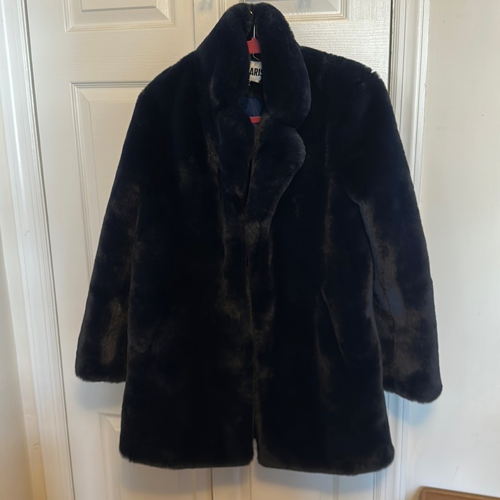 Apparis Faux Fur Navy Coat Small